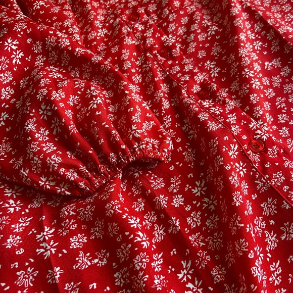 Boohoo bardot mini dress in red ditsy floral - Picture 2 of 5